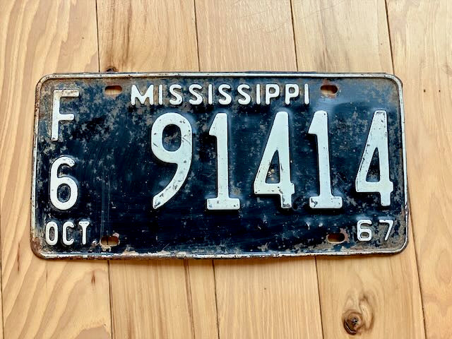 1967 Mississippi License Plate