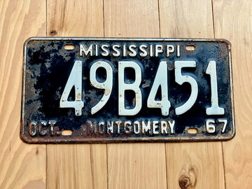 1967 Mississippi Montgomery License Plate