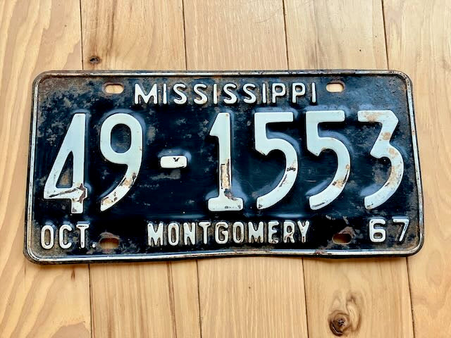 1967 Mississippi Montgomery License Plate