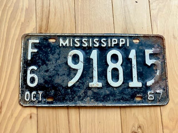 1967 Mississippi License Plate
