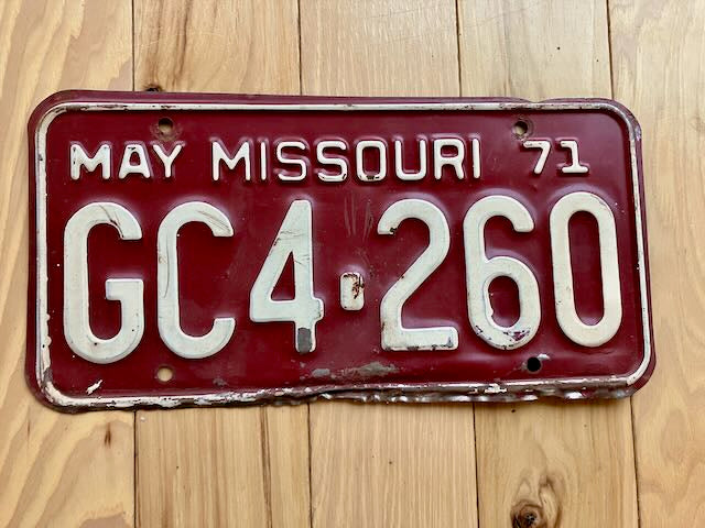 1971 Missouri License Plate