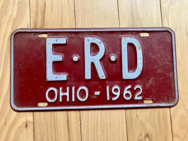 1962 Ohio License Plate - Vanity?
