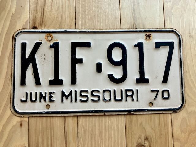 1970 Missouri License Plate