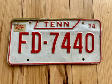 1974/75 Tennessee License Plate