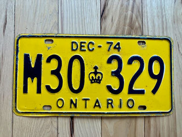 1974 Ontario License Plate