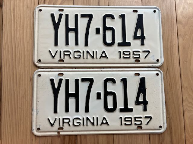 Pair of 1957 Virginia License Plates