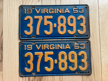 Pair of 1953 License Plates