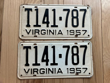 Pair of 1957 Virginia Truck License Plates