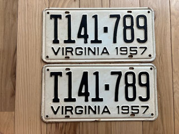 Pair of 1957 Virginia Truck License Plates