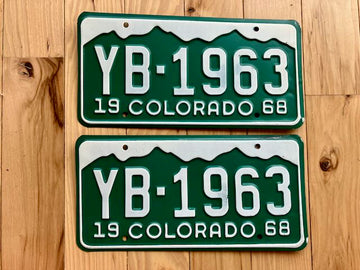 1968 Pair Of Colorado License Plates