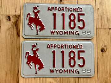1988 Pair of Wyoming Apportioned License Plates