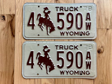 1978 Pair of Wyoming Truck License Plates