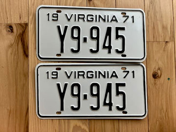 1971 Virginia License Plates