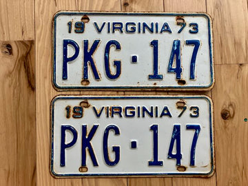 1973 Virginia License Plates
