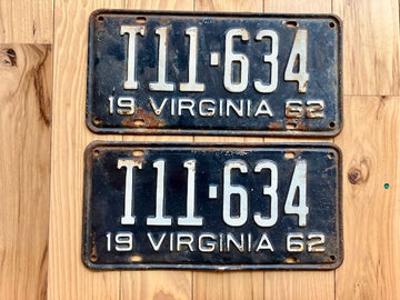 1962 Virginia License Plates