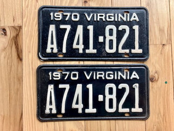 Pair of 1970 Virginia License Plates
