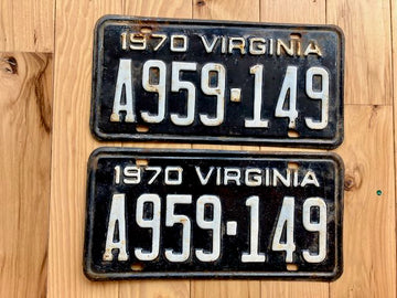 Pair of 1970 Virginia License Plates
