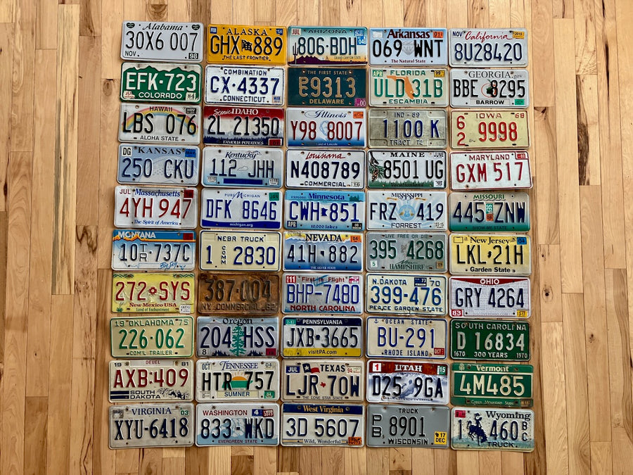 Embossed 50 State Set of US License Plates in Craft Condition – RusticPlates