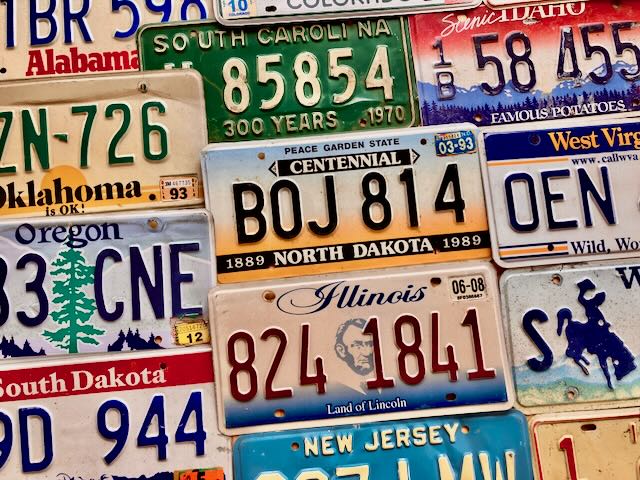 Embossed Authentic License Plates in Craft/Worn Condition - All States Available + USVI, DC, Caribbean, Mexico, Canada & More!