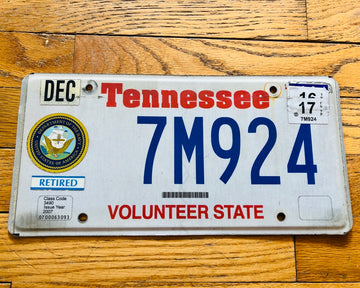 Tennessee Retired Navy License Plate