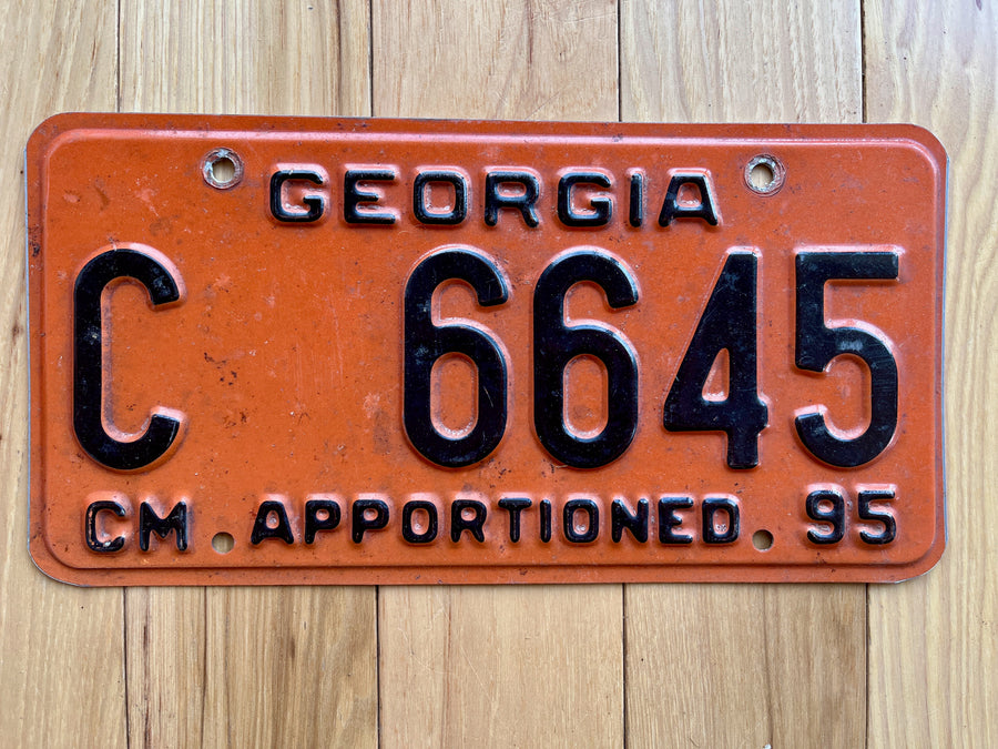 1995 Georgia CM Apportioned License Plate