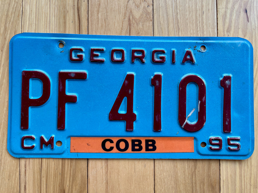 1995 Georgia Commercial Cobb County License Plate