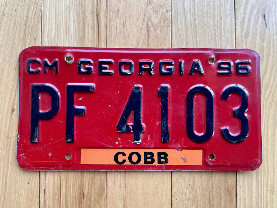 1996 Georgia Commercial Cobb County License Plate