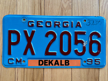 1995 Georgia Commercial Dekalb County License Plate
