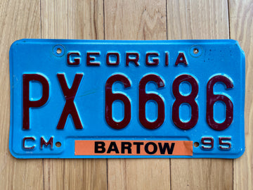 1995 Georgia Commercial Bartow County License Plate