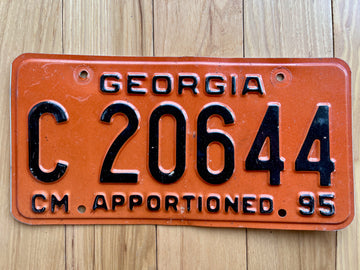 1995 Georgia Commercial Apportioned License Plate