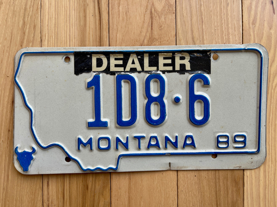 1989 Montana Dealer License Plate