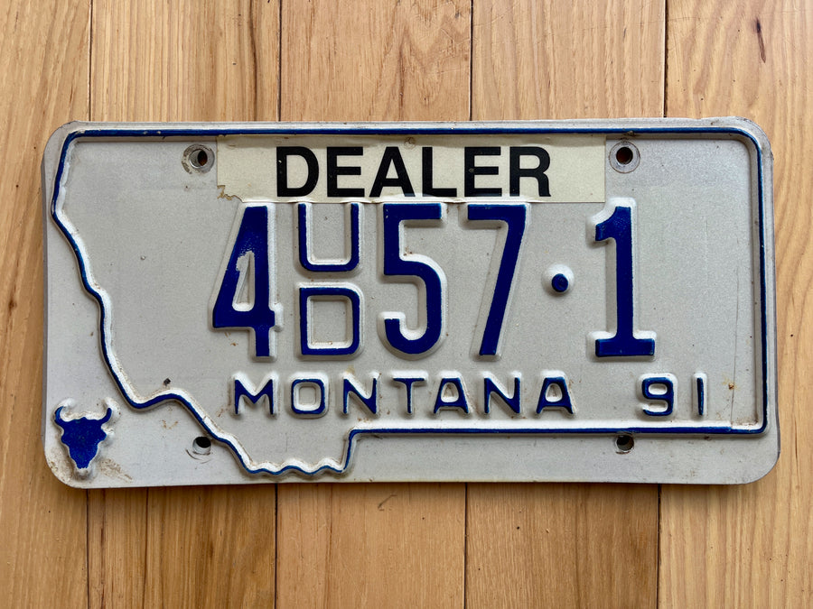 1991 Montana Dealer License Plate