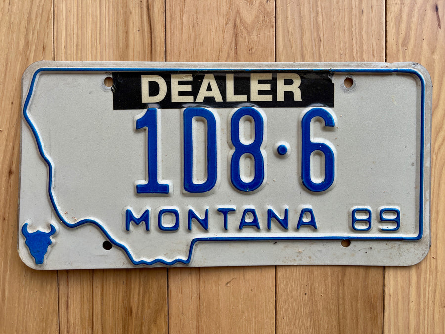 1989 Montana Dealer License Plate
