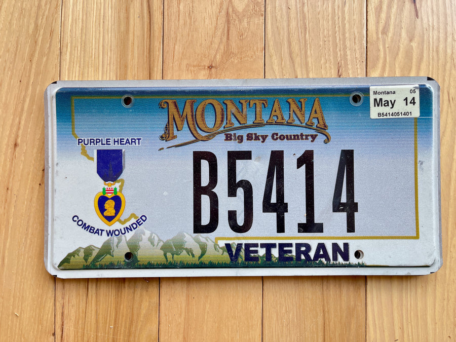 2014 Montana Veteran Purple Heart License Plate