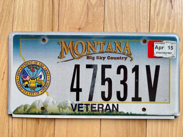 2015 Montana Army Veteran License Plate