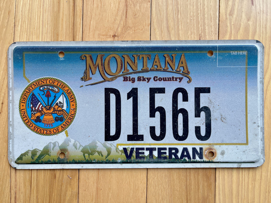 Montana Army Veteran License Plate