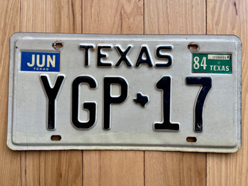 1984 Texas License Plate