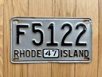 1947 Rhode Island License Plate