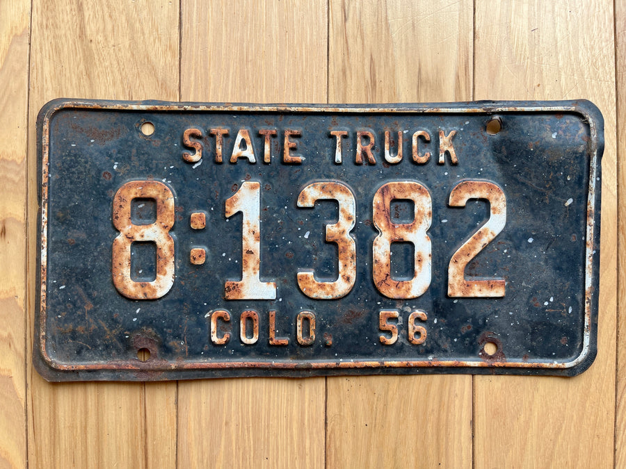 1956 Colorado State Truck License Plate