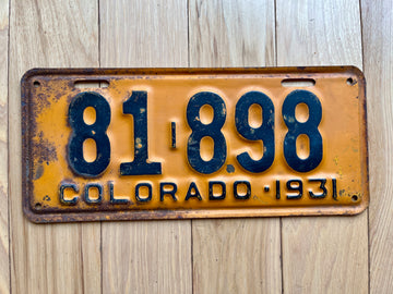1931 Colorado License Plate