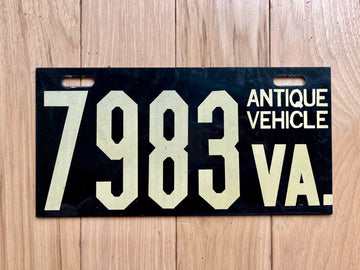 Virginia Antique Vehicle License Plate