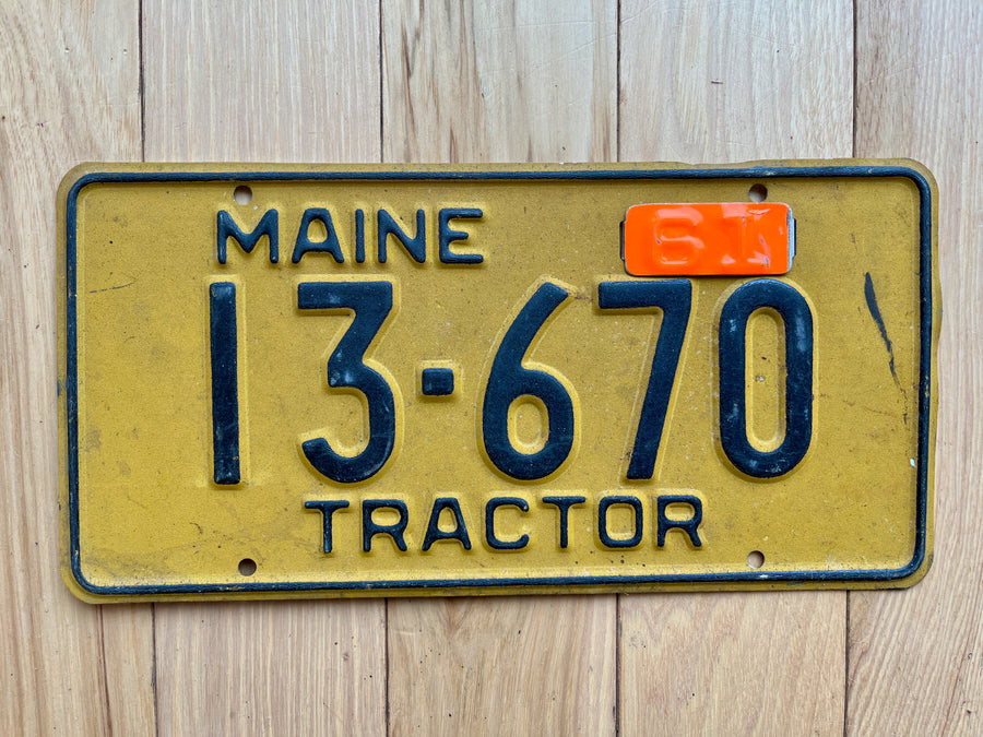 1961 Maine Tractor License Plate