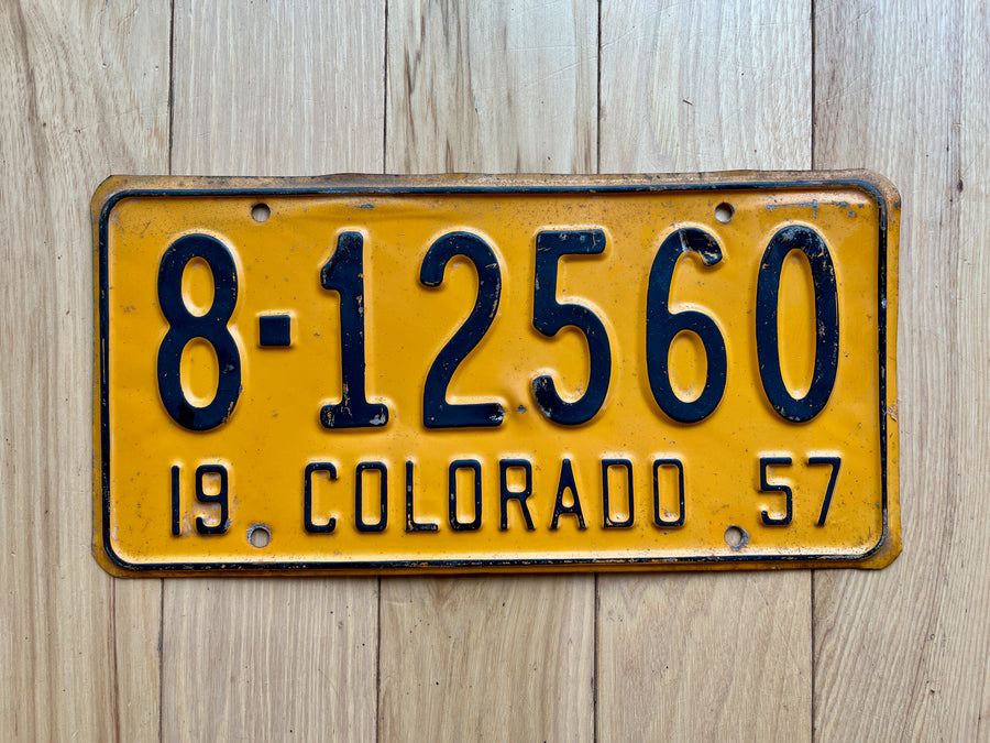 1957 Colorado License Plate