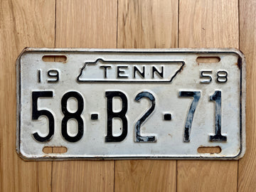 1958 Tennessee License Plate
