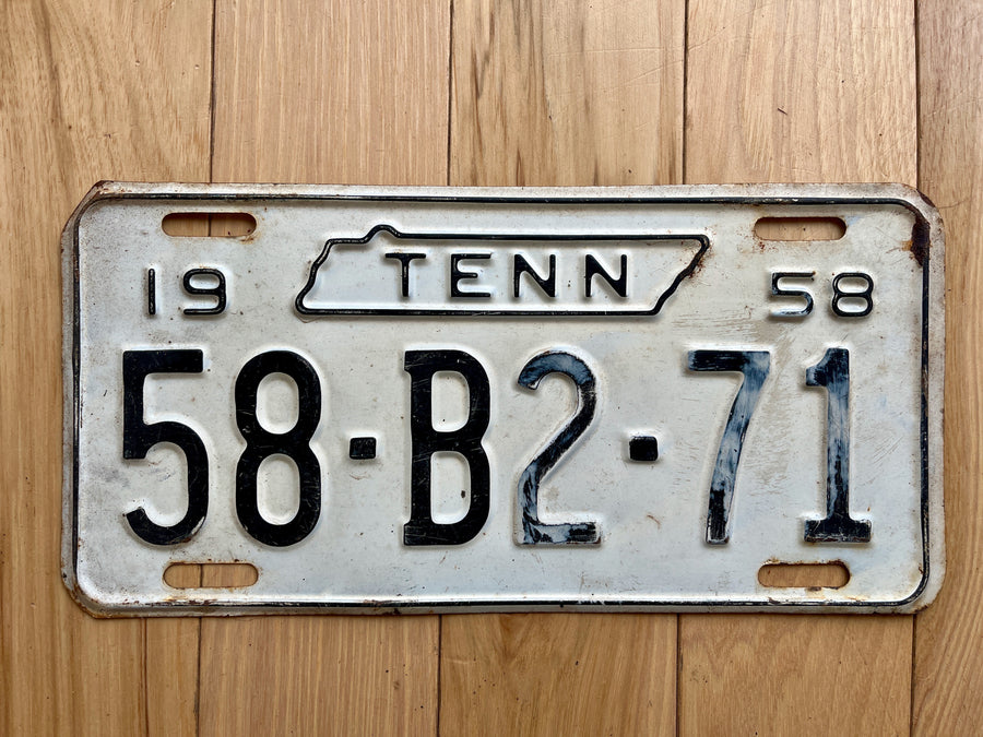 1958 Tennessee License Plate