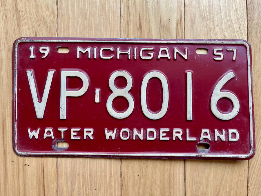 1957 Michigan License Plate