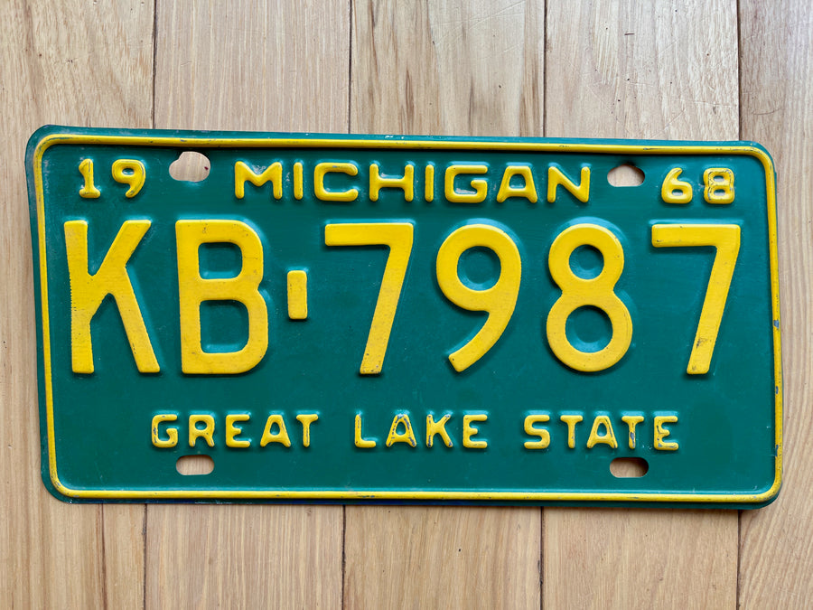 1968 Michigan License Plate