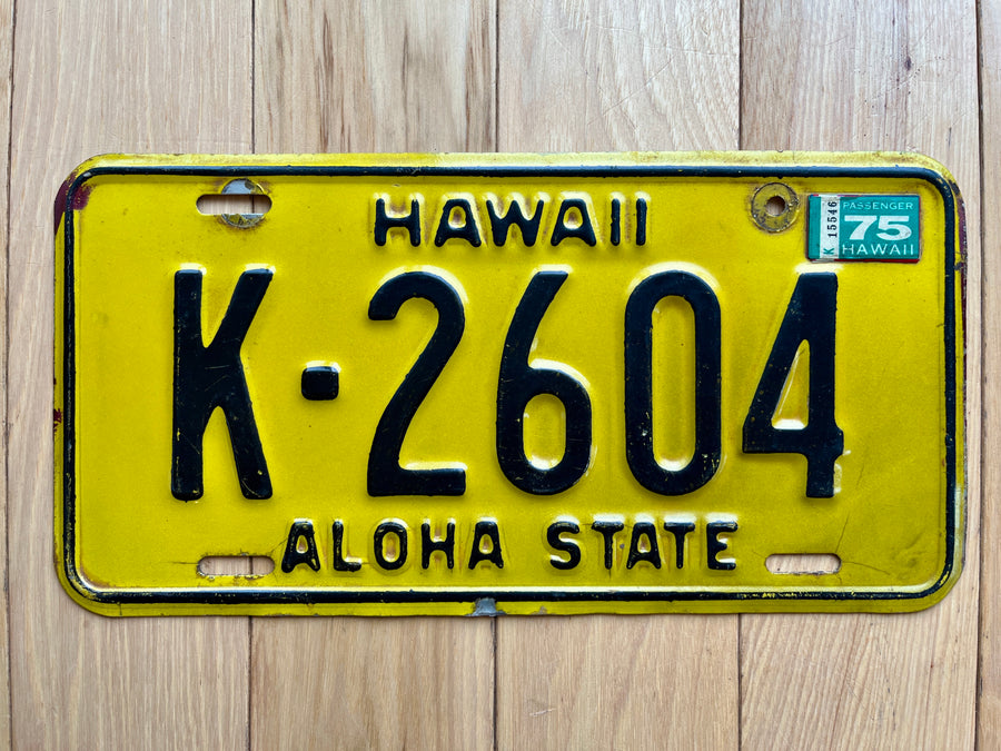 1975 Hawaii License Plate