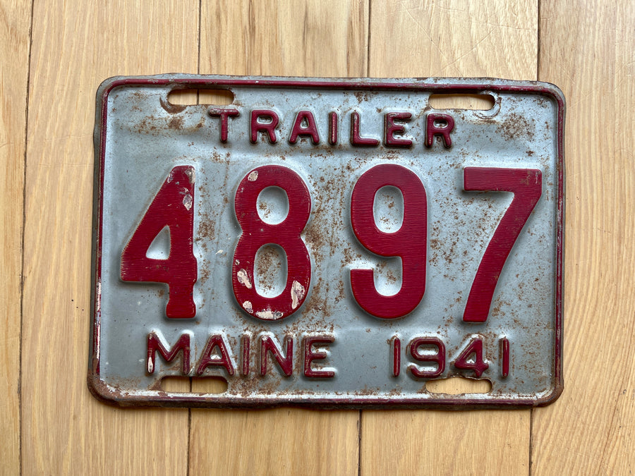 1941 Maine Trailer License Plate