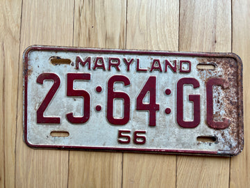 1956 Maryland License Plate